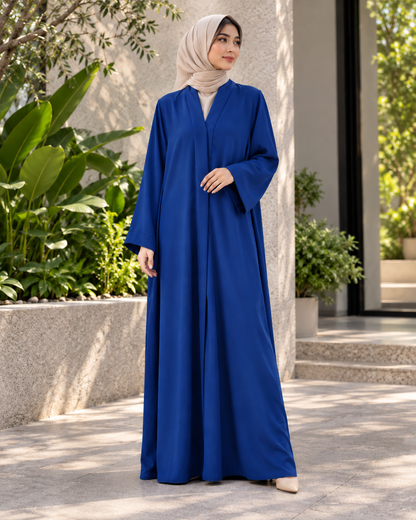 Royal Blue Classic Abaya with Wide Sleeves