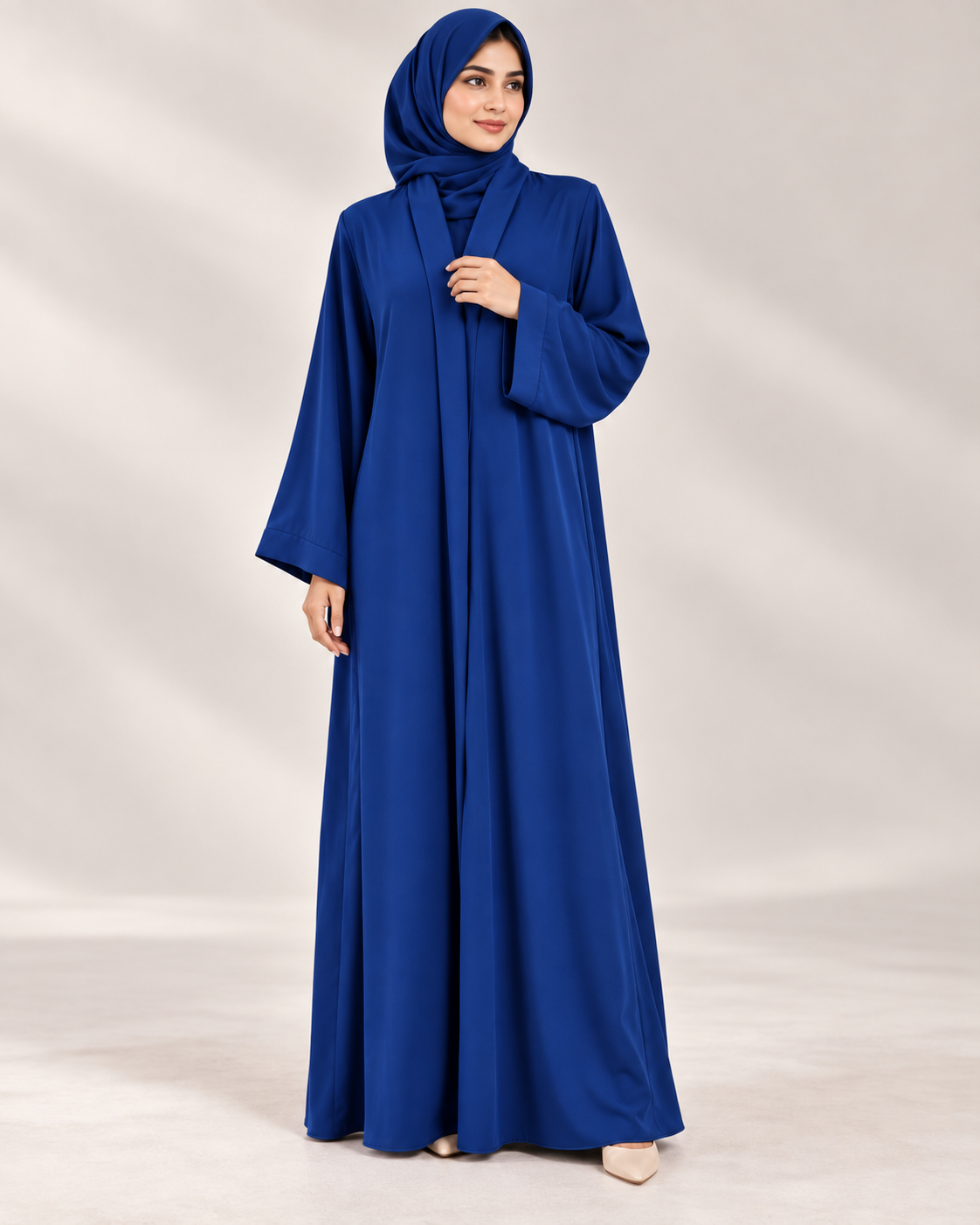 Royal Blue Classic Abaya with Wide Sleeves