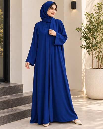 Royal Blue Classic Abaya with Wide Sleeves